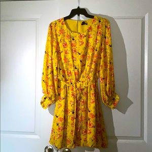 Yellow Garden Floral short swing dress